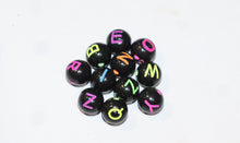 Load image into Gallery viewer, Craft Beads Alphabet Round beads BLACK 10Grams Pack