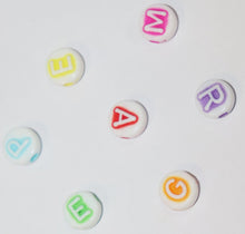 Load image into Gallery viewer, Color Alphabets White Craft Beads for Jewelry Making, Bracelets, Necklaces, Key Chains etc - 10 Grams Pack