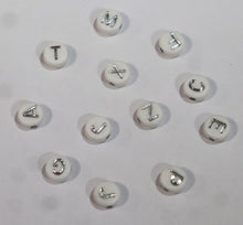 Load image into Gallery viewer, Bracelet Beads- Round White Aplhabets