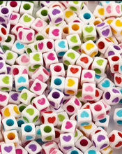 Load image into Gallery viewer, Craft Beads White Dice heart 10 Grams Pack