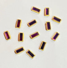 Load image into Gallery viewer, Coloured glass Kundan Stone (Flat Back Framed) - Rectangle shape