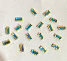Load image into Gallery viewer, Coloured glass Kundan Stone (Flat Back Framed) - Rectangle shape
