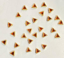 Load image into Gallery viewer, Coloured glass Kundan Stone (Flat Back Framed) - Triangle shape 50g