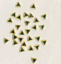 Load image into Gallery viewer, Coloured glass Kundan Stone (Flat Back Framed) - Triangle shape 50g