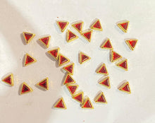 Load image into Gallery viewer, Coloured glass Kundan Stone (Flat Back Framed) - Triangle shape 50g