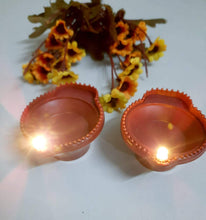 Load image into Gallery viewer, Eshwarshop Battery Operated Flameless Indian Diya Deepak Led Light (Brown) With Hand Shape Led- 2