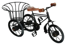 Load image into Gallery viewer, Iron &amp; Wooden Home Decorative Cycle Rickshaw - Black Home Decor Product &amp; Showpiece
