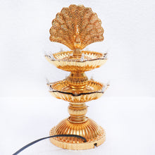 Load image into Gallery viewer, Peacock 2 Steps Light /Plastic Eco-Friendly, Smokeless and Flame-Less 14 Light Deep Traditional LED Light Diya with Electric Plug (Multi)