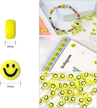 Load image into Gallery viewer, Yellow Smiley Craft Beads for Jewelry Making, Bracelets, Necklaces, Key Chains etc - 10 Grams Pack