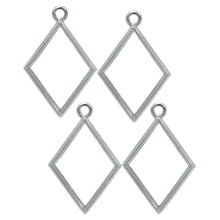 Load image into Gallery viewer, Pendant Earrings For Resin Art Rhombus Shape Bezels Pack of 4