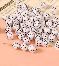 Load image into Gallery viewer, Craft Beads White Dice 10 Grams Pack