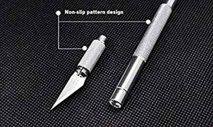 Detail Pen Knife with Interchangeable Sharp Blades Metal Grip