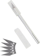 Load image into Gallery viewer, Detail Pen Knife With 5 Interchangeable Sharp Blades Metal Grip Hand-Held Paper Cutter (Set Of 1