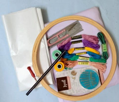 Embroidery Material Beginners Kit Hand Tutorial Diy Kit-10 Inch