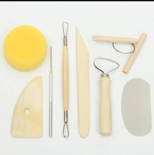 Load image into Gallery viewer, Eshwarshop 8 Piece Pottery & Clay Modelling Tool/art Tool Kit With Sponge (Biege) - Pieces