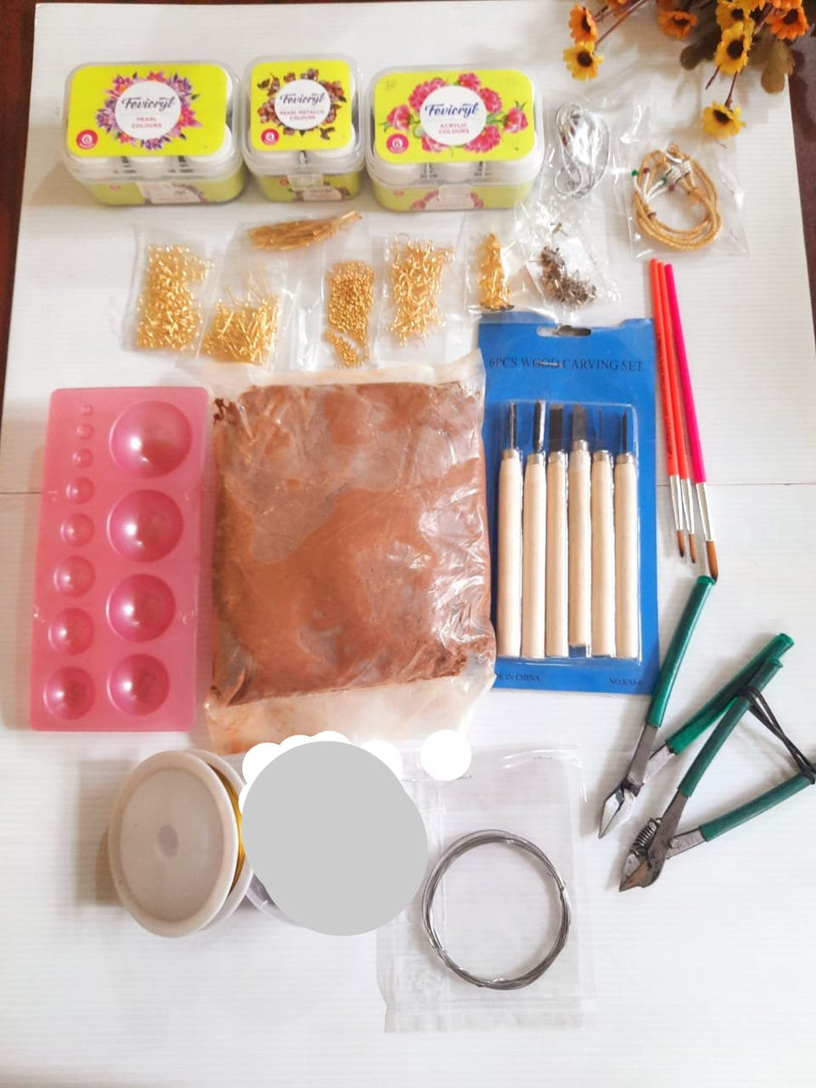 Terracotta clay jewellery making kit hotsell