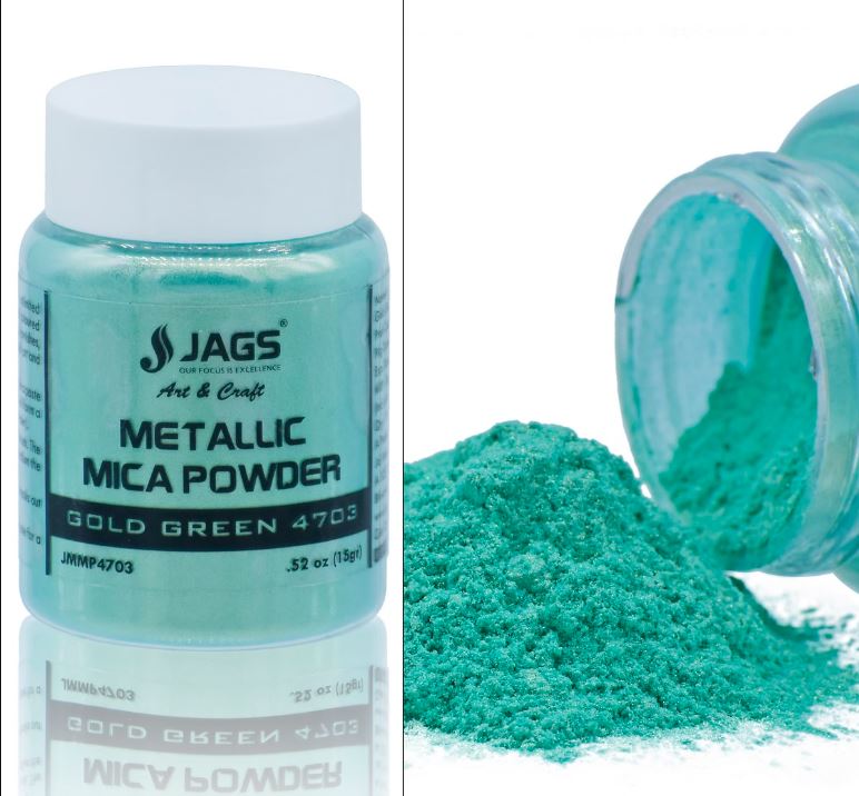 Metallic Mica Powder 15Gms Gold Green