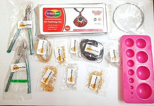 white Color Jewell Making Kit - Airdry Clay Kit
