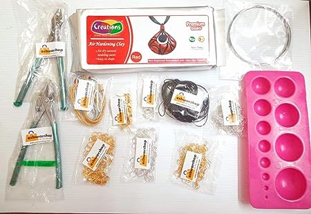 white Color Jewell Making Kit - Airdry Clay Kit