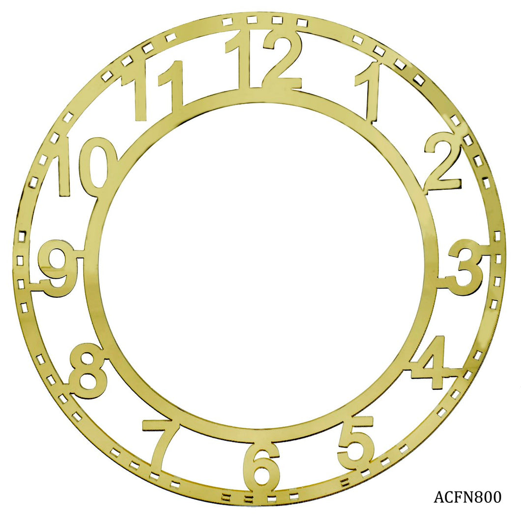 Acrylic Clock Frame Numerical Gold 8Inch