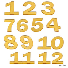 Load image into Gallery viewer, Acrylic Numberical For Clock Gold 12 Pc Set
