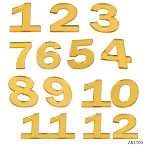 Acrylic Numberical For Clock Gold 12 Pc Set