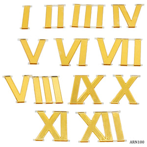Acrylic Roman Number For Clock Gold 12PcSet