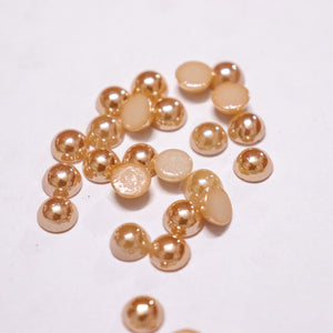 Flat Back without Frame Golden Pearl Kundan Round 6mm 50grms