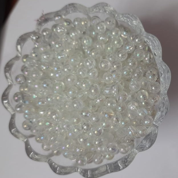 Transparent Beads- 6mm white