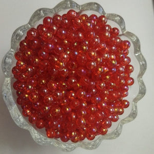 Transparent Beads- 6mm Red