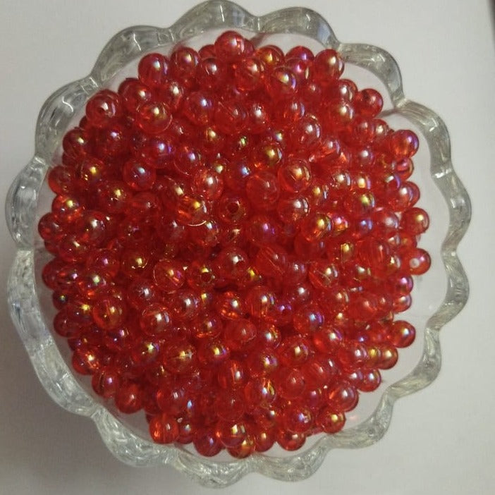 Transparent Beads- 6mm Red