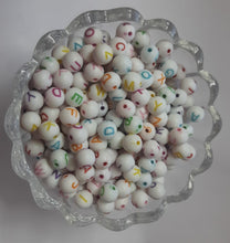 Load image into Gallery viewer, Craft Beads Alphabet Round beads  WHITE 10Grams Pack
