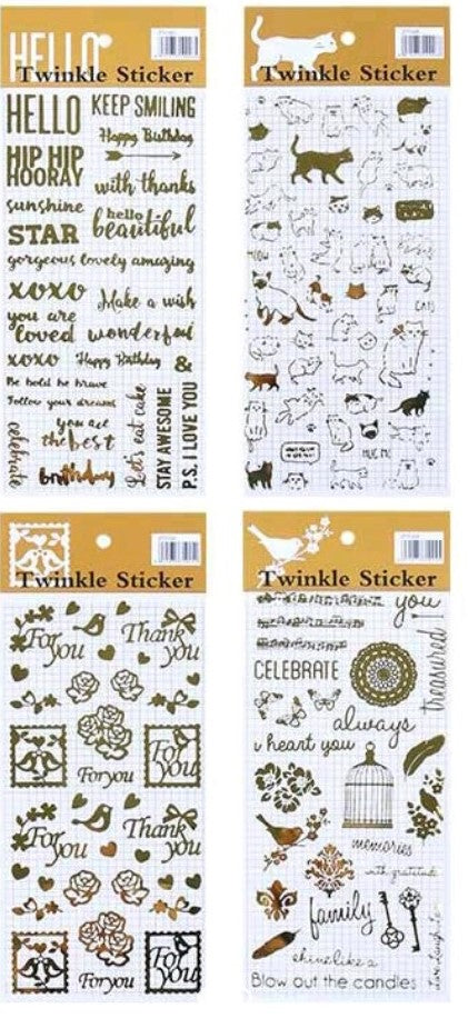Stamping Stickers Set of 4
