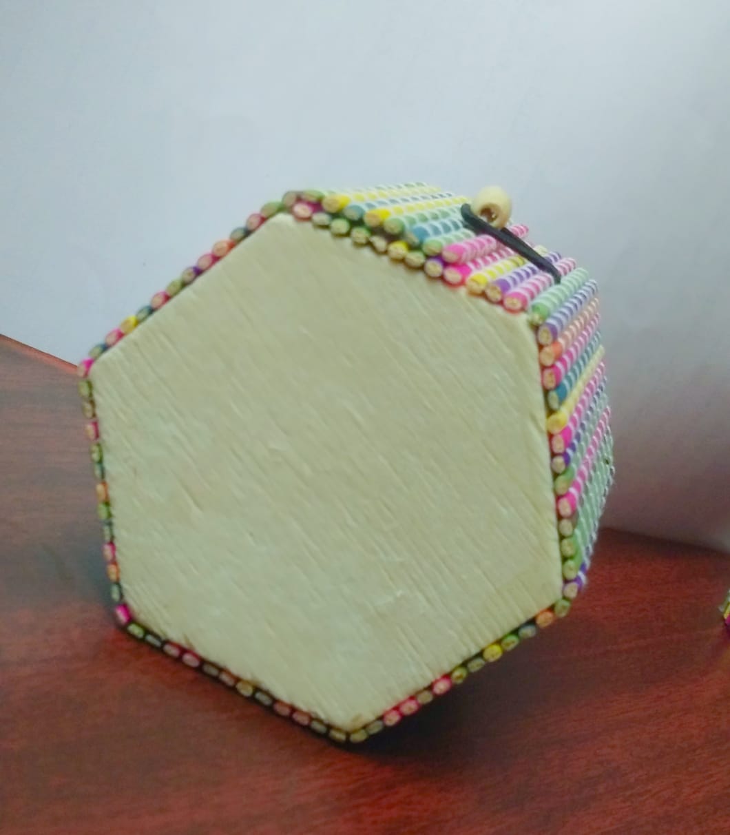 Wooden Bamboo Hexagon Shape Box for Home.