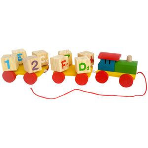 Wooden Letters & Number Train Set for Kids