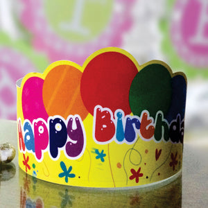 Colorful Happy Birthday Headband Paper Crown