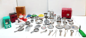 Stainless Steel & Plastic Children Kitchen Toys Miniature Cooking Set- Pack of 50 Items