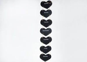Black Board Day Calender - Small Heart Shapes