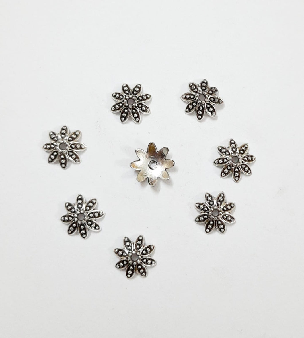 Silver Metal Bead Cap MC47-pack of 10