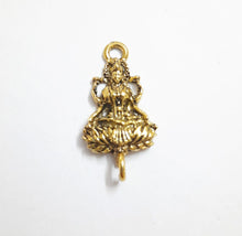 Load image into Gallery viewer, Antique Metal Gold Lakshmi Charms / Connectors with Hook Opened. AL52
