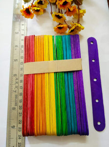 Color Ice Cream Sticks-2Cm Width (With Holes) Hobbies