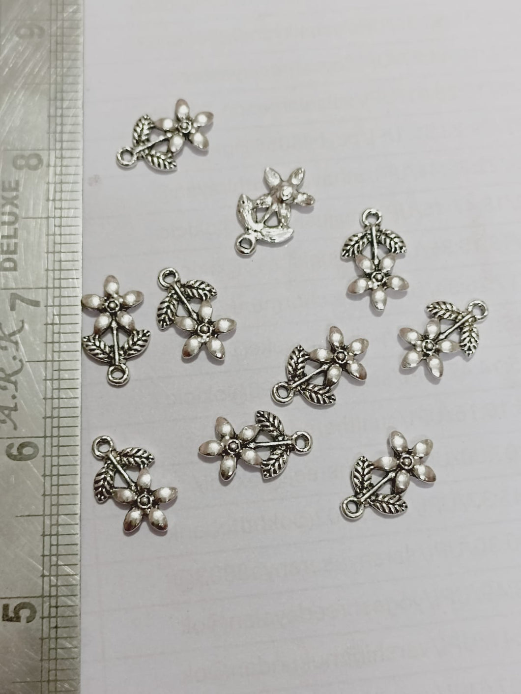 Silver Flower Charms C12