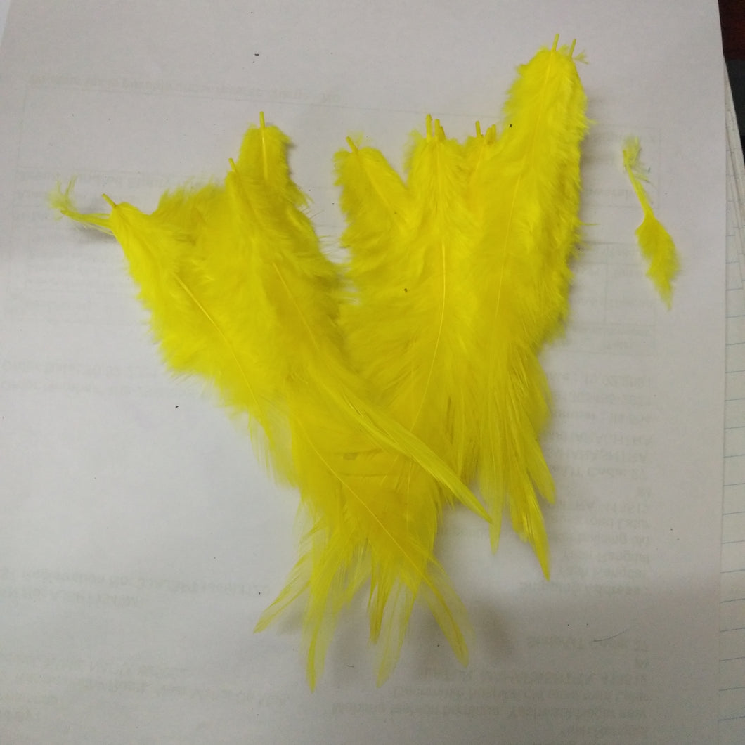 Feathers for Dream Catchers / Craft work- Long Tail Lemon Yellow - Feathers- 25pieces