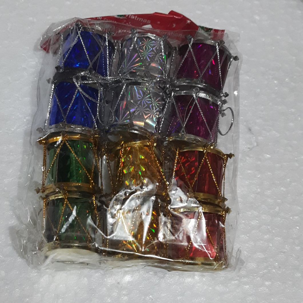 Christmas Tree Decoration - 2.5CM DRUM Pack of 12
