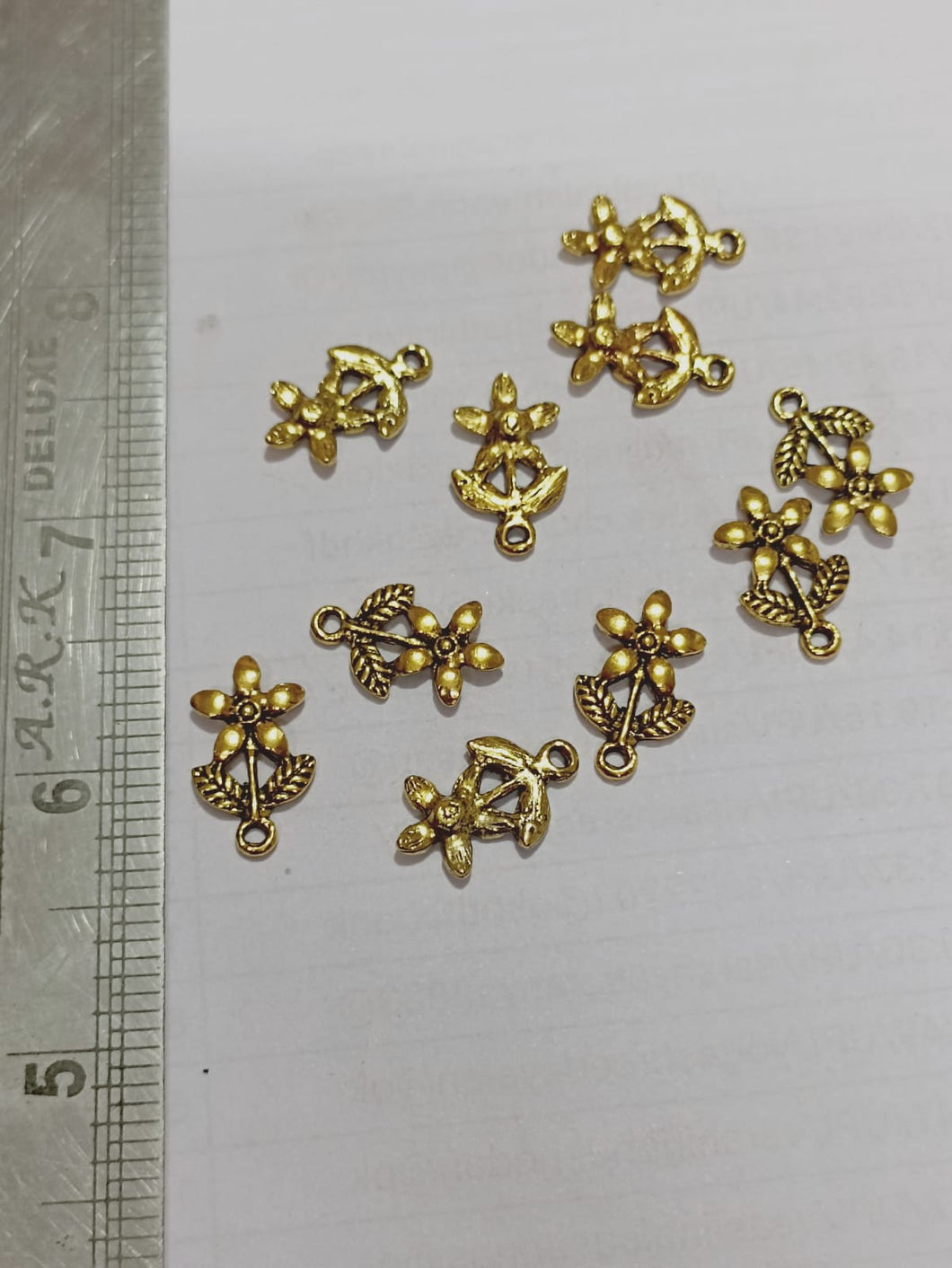 Antique Gold Flower Charms C15