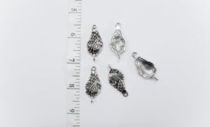 Antique Charms Peacock- Silver-pack of 10
