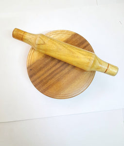 Kids Miniature Handmade Wooden /Chakla Belan Set with Rolling Pin and Board Only for Kids Use