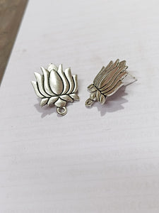 Silver Lotus stud