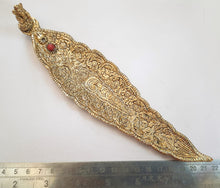 Load image into Gallery viewer, Agarbatti Stand Leaf model With Ganesh (Antique Gold)
