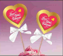 Cake Topper Love you Forever  -2Pieces Set